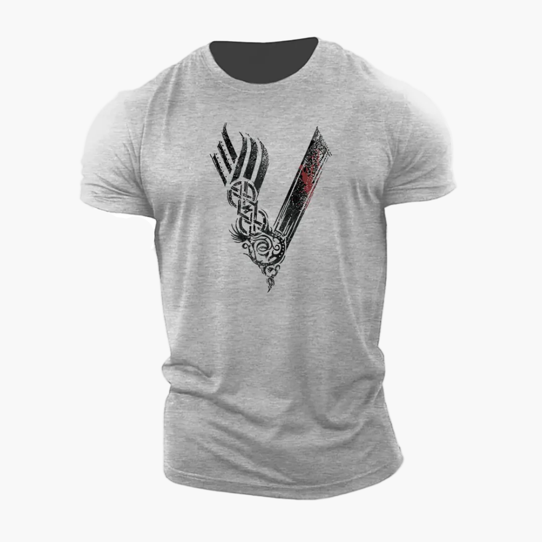 Herren Vikings Warrior T-Shirt mit 3D-Print – Perfekt für Training und Freizeit