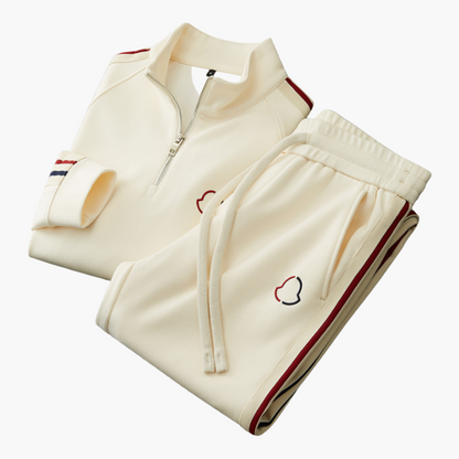 Męski dres nowoczesny sportowy na co dzień – stylowy komplet treningowy z półzamkiem i komfortem