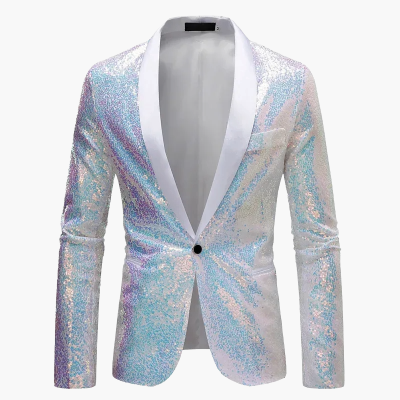 Veste de smoking pailletée pour hommes pour occasions festives – Blazer de soirée élégant avec sequins