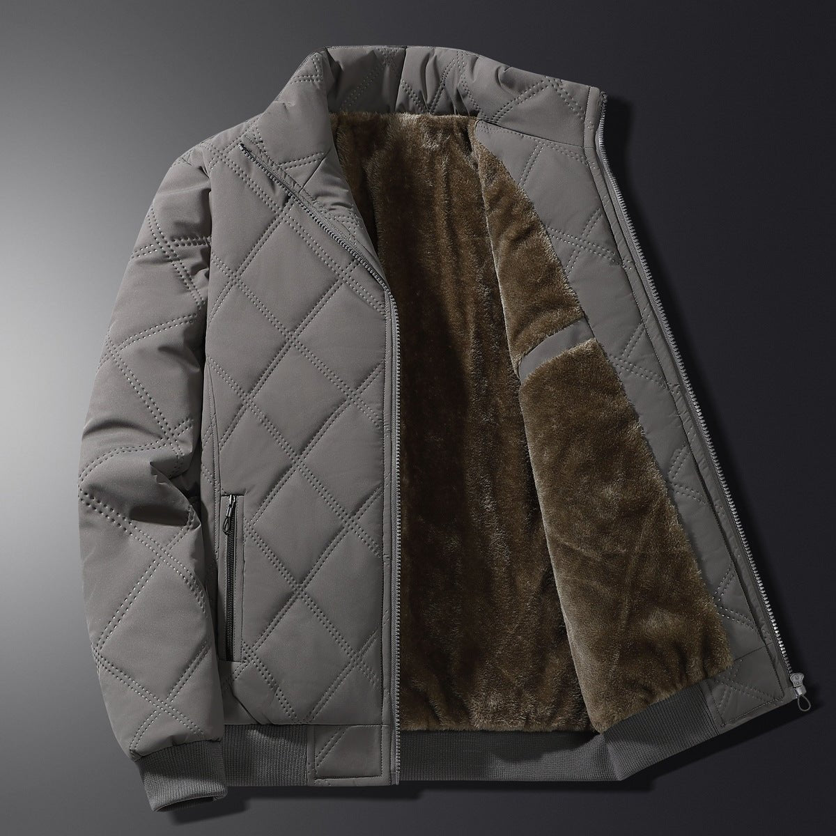 Winterjas voor heren met lange mouwen en zakken