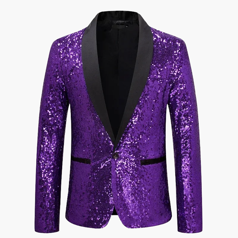 Veste de smoking pailletée pour hommes pour occasions festives – Blazer de soirée élégant avec sequins