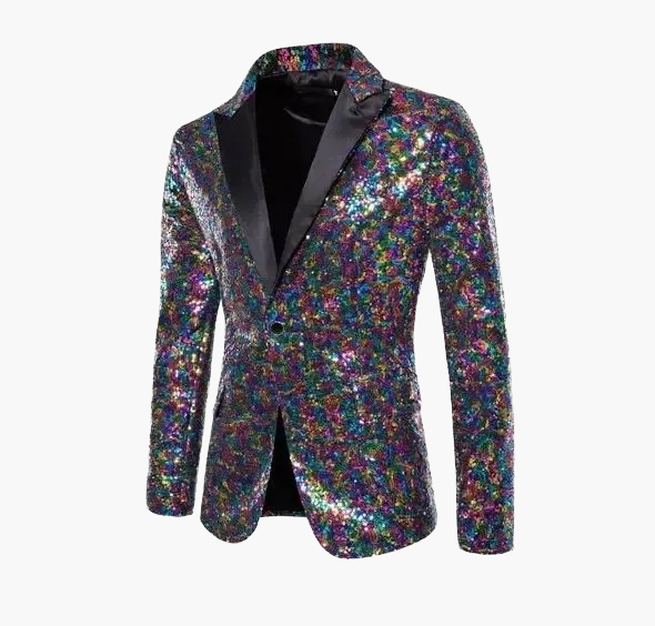 Veste de smoking pailletée pour hommes pour occasions festives – Blazer de soirée élégant avec sequins
