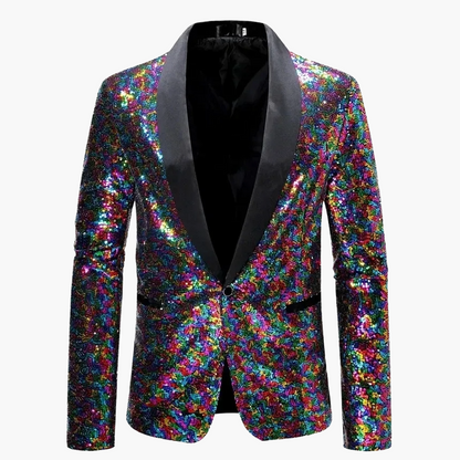 Veste de smoking pailletée pour hommes pour occasions festives – Blazer de soirée élégant avec sequins