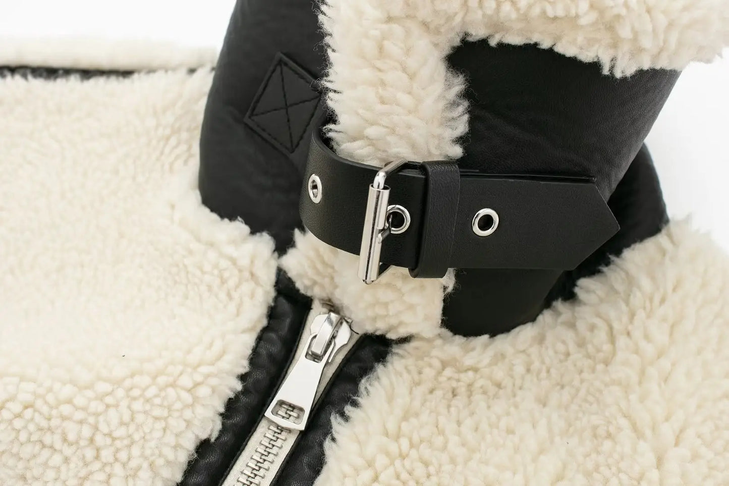 Veste d'hiver femme style biker – Veste en fausse fourrure teddy tendance pour les jours froids