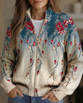 Zillah | Vest voor dames met bloemen, kleurverloop en rits